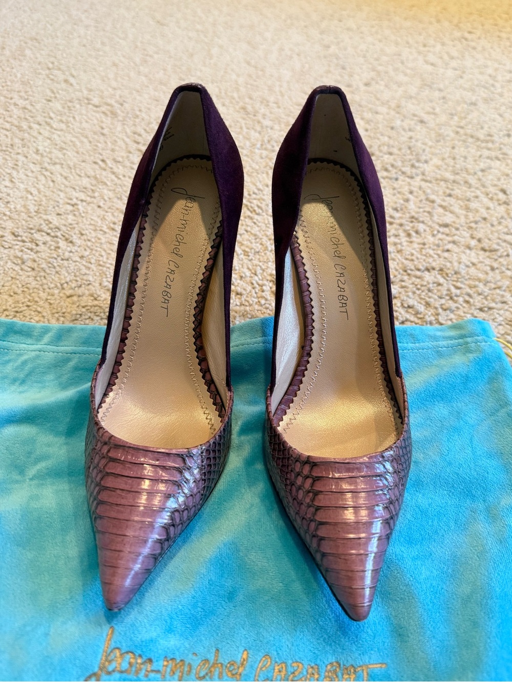Jean-Michel Cazabat Purple Pointed-Toe Stiletto Pumps